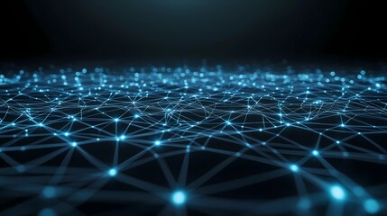 Abstract network design with luminous lines and connections forming neural links, symbolizing the complexity of artificial intelligence and technology