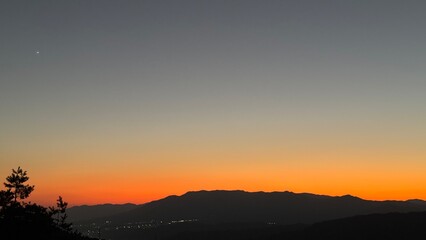 sunset in the mountains