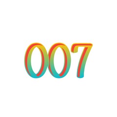 number design with white background