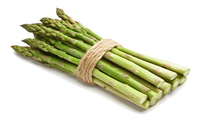 Bunches of green raw garden asparagus, Generative AI 