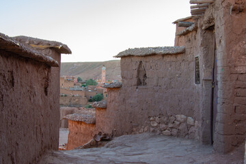 Architectural details of the famous fortress of Ait Ben Haddou in Morocco