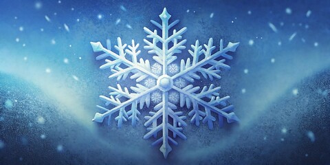 Fototapeta premium Frosted Glass Texture with Delicate Snowflake , Snowflake Background 