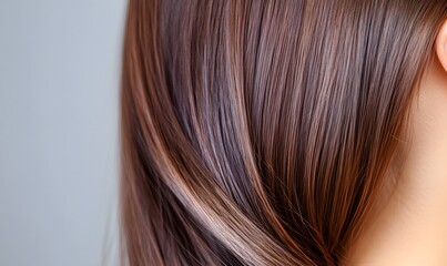 Fototapeta premium beautiful brunette woman with long brown hair, Generative AI 