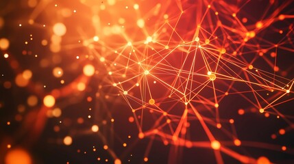 Abstract neural pattern with intersecting lines and glowing points, depicting interconnected pathways of digital intelligence and AI development