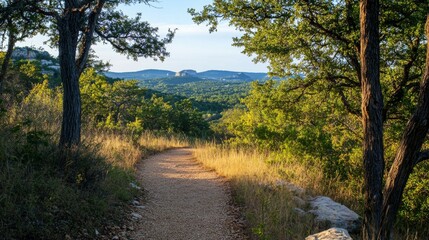 Fototapeta premium Scenic Hiking Trail with a View
