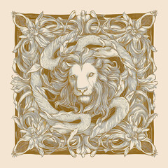 Astrology zodiac sign Leo_ golden