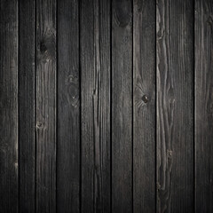 Naklejka premium Dark gray wood background. Old shabby wooden planks. Black grunge background. Long banner with vintage planks texture.