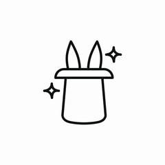bunny in hat magic icon sign vector