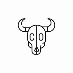 cattle skull bone icon sign vector