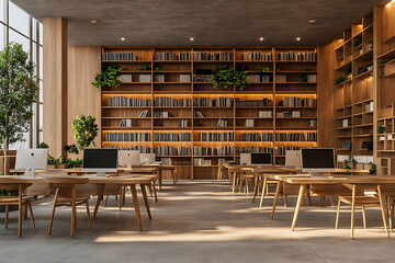 Obraz premium Beautiful modern open space office interior