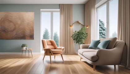 Cozy Modern Living Room with Natural Light