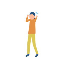 驚く女性のイラスト