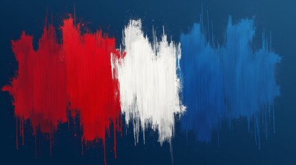 Brushstrokes of Patriotism: Red, White, and Blue on Navy