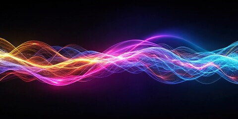 abstract neon lights on black background