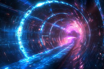 Fototapeta premium Futuristic Digital Tunnel