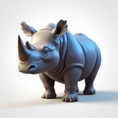 Obraz premium 3D Rhinoceros isolated on white
