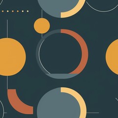 Dynamic composition of simple geometric shapes in varying shades of a single color