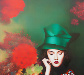 portrait of a girl with colourful background