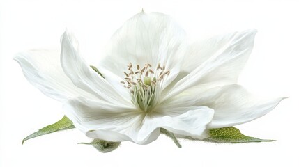 Obraz premium Elegant white flower on isolated background: serenity and purity in nature