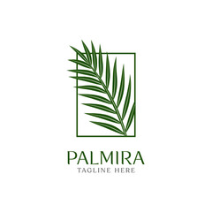 palm leaf logo for a villa beach resort