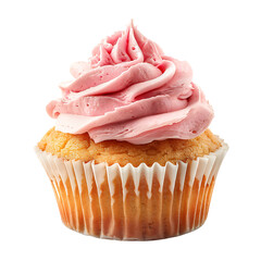 Cupcake with Frosting Isolated on Transparent Background
