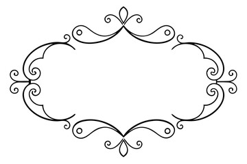 Decorative frames, Ornate frame, black and white line art, decorative border vector.