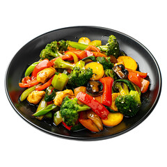 Stir Fry Vegetables Isolated on Transparent Background