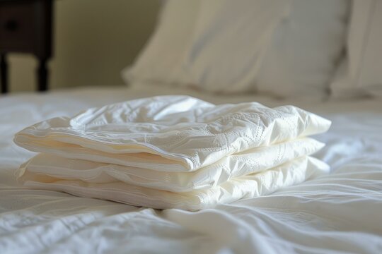 Preparing a bed for an elderly person by laying out incontinence products