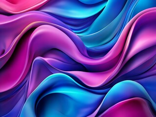 Fototapeta premium Vivid Energetic Wave Pattern in Shades of Blue and Purple, Flowing Textures Creating Dynamic Visuals for Backgrounds and Abstract Designs
