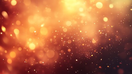 Abstract Orange and Yellow Bokeh Background with Glowing Particles