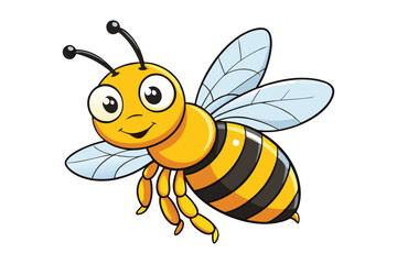 carton honey bee vector illustration on a white background