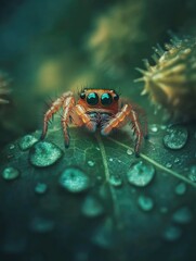 Fototapeta premium Spider on leaf