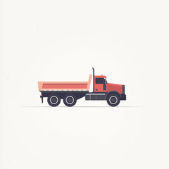 Red Dump Truck Illustration