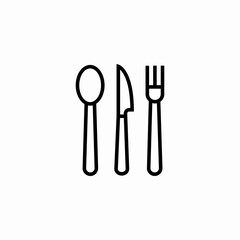 cutlery spoon knife fork icon sign vector