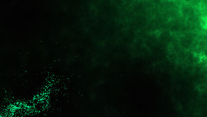 abstract glowing particles of burning fire and smoke on a black background