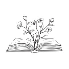 open book with flowers