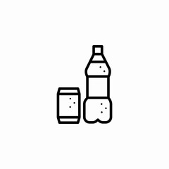 soda bottle glass icon sign vector