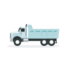 Green Dump Truck Side View Illustration