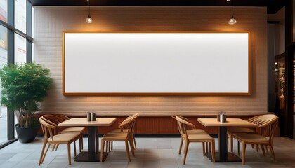 Restaurant Menu Board Blank Mockup – Showcase Your Menu Items and Prices on Wall