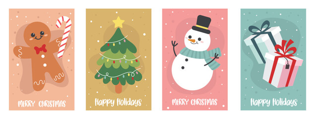 Christmas greeting cards illustration vector