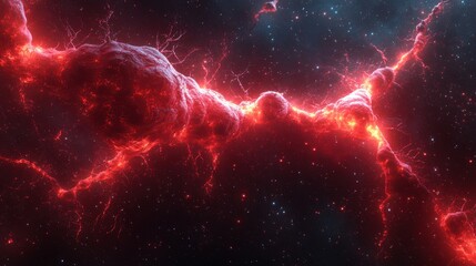 Obraz premium Starry Night Nebula, a cosmic canvas of stardust and celestial wonders. Generative AI