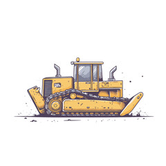 Yellow Caterpillar Bulldozer Illustration © Hafidhulkarim60