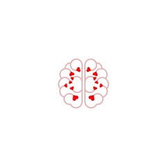 Heart and Brain concept icon isolated on white background