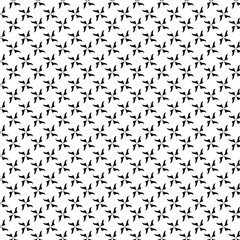 Black and white vector seamless pattern with small diamonds , star shapes ,rhombuses .Abstract black and white geometric texture .Simple minimal wide repeat background .