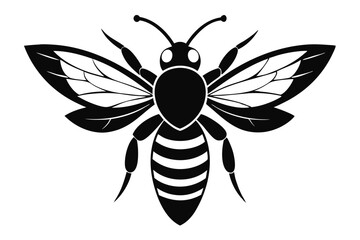 bee silhouette vector white background