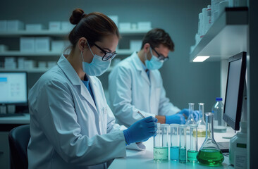 Fototapeta premium medical laboratory, scientists are developing a new substance