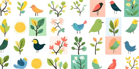 Whimsical Birds and Nature Illustrations