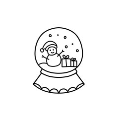 christmas snow globe icon