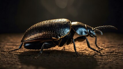 Fototapeta premium Radiant Details: Cosnard's Net-Winged Beetle in Captivating Light