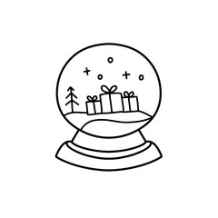 christmas snow globe icon